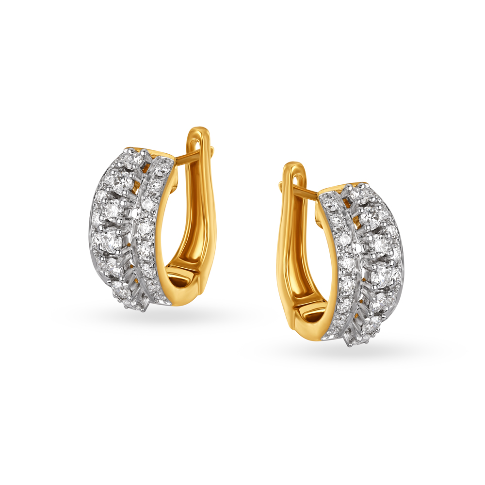 Floral Glamour Diamond Stud Earrings-baongoctrading.com.vn