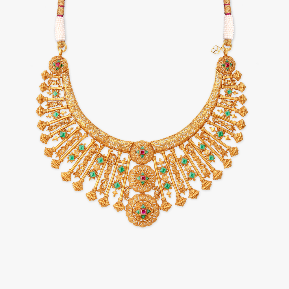 Starlit Mandala Gold Necklace Set,,hi-res image number null