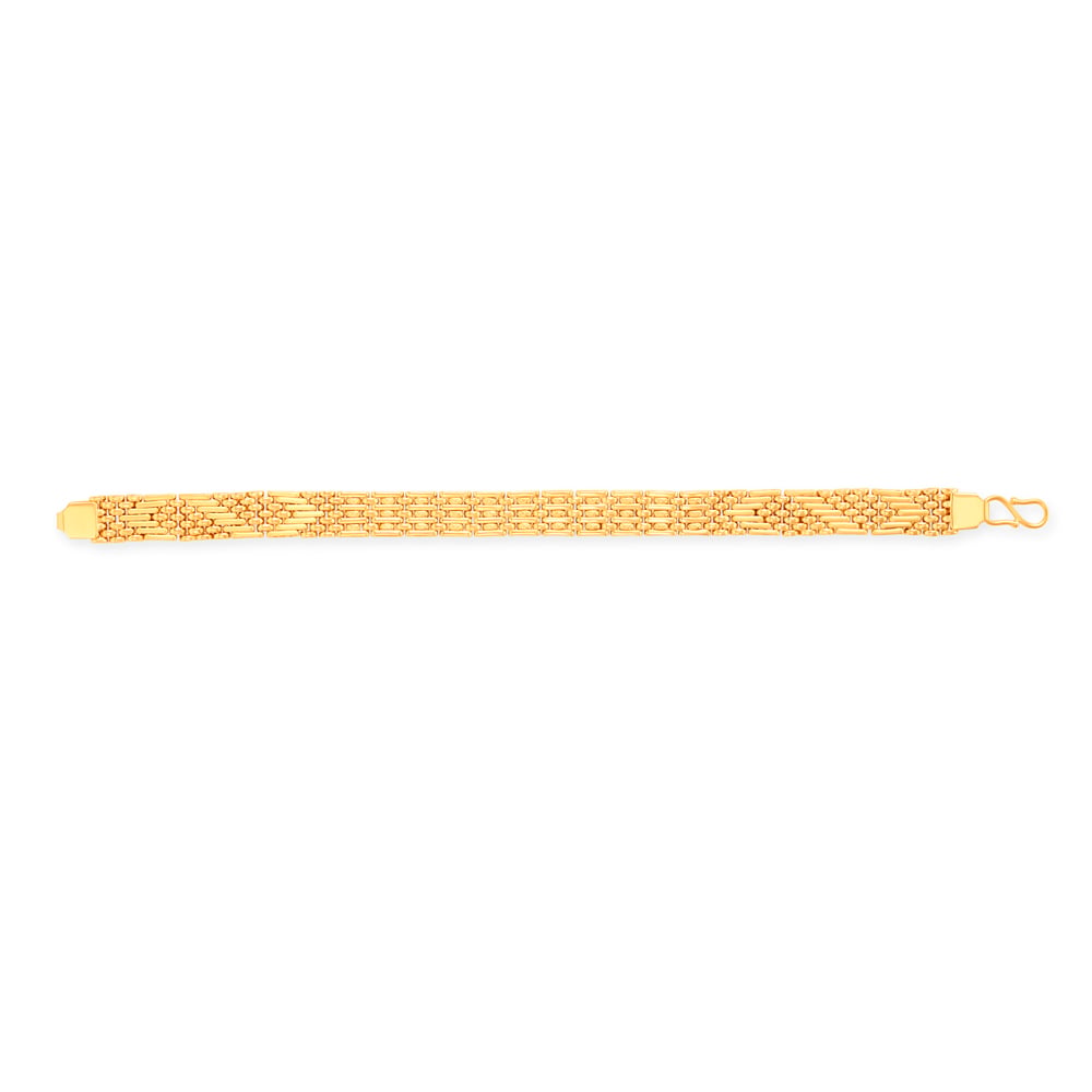 

Intricate Woven Pattern Gold Bracelet for Men