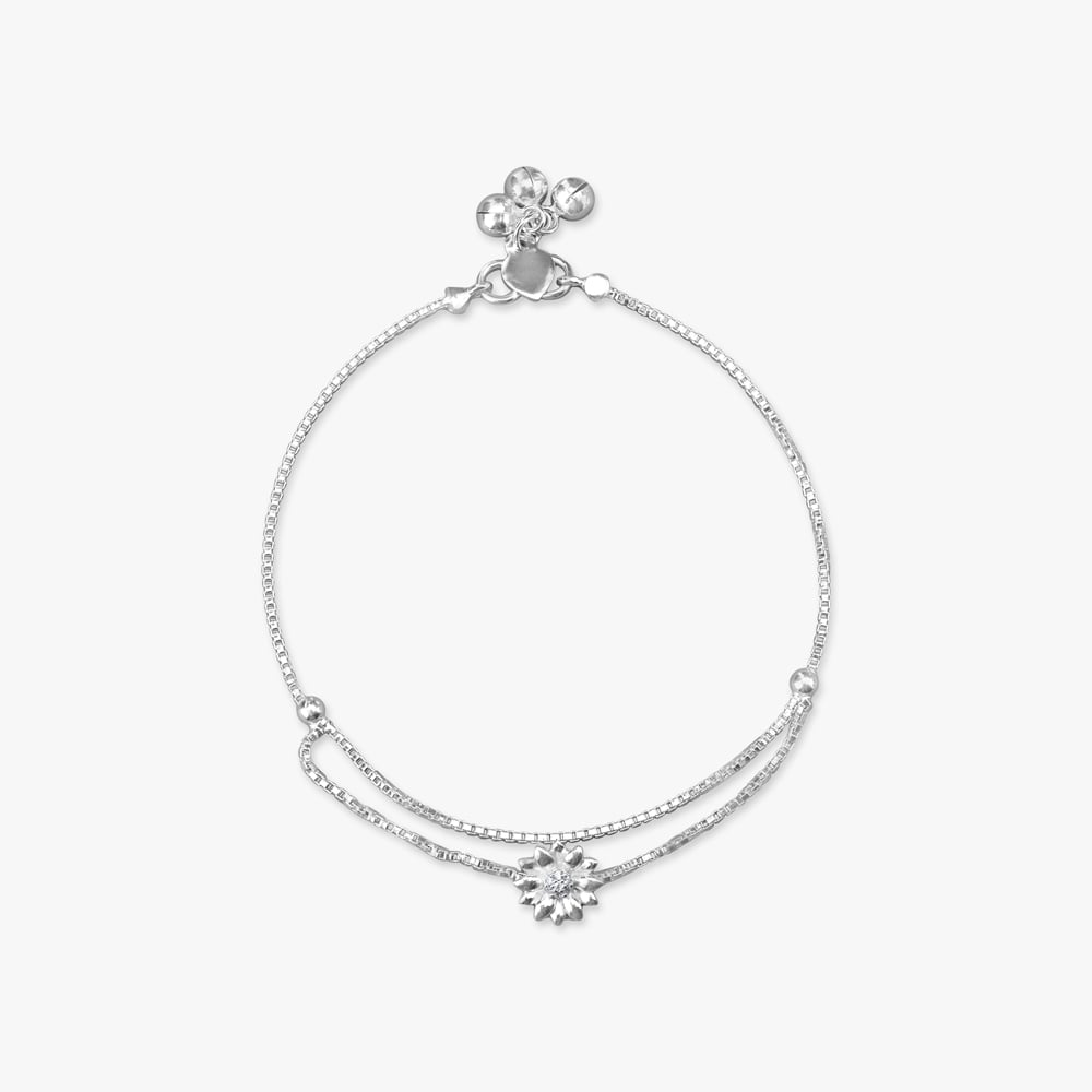 Sunray Sparkle Silver Anklet,,hi-res image number null