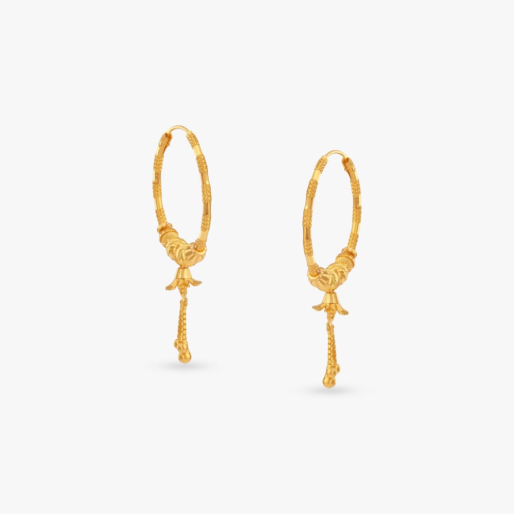 

Twilight Blossom Gold Hoop Earrings