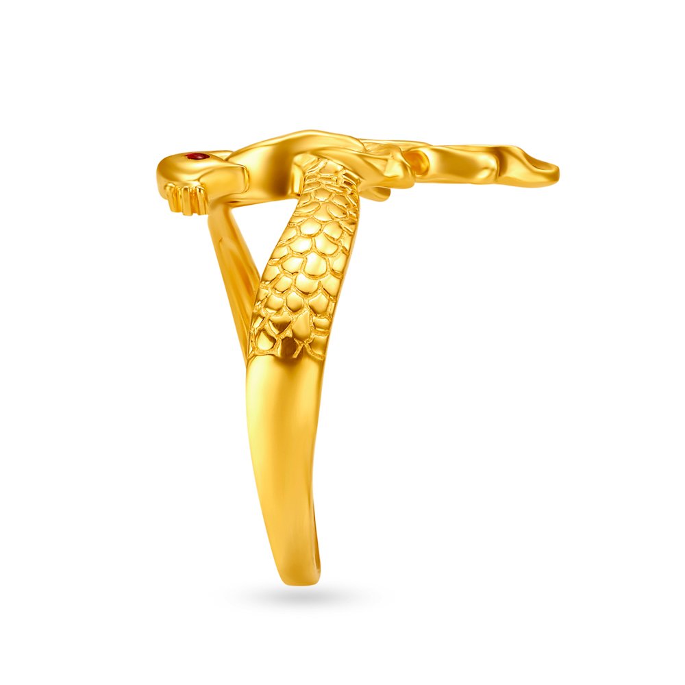 Ethereal 22 Karat Yellow Gold Peacock Finger Ring,,hi-res image number null