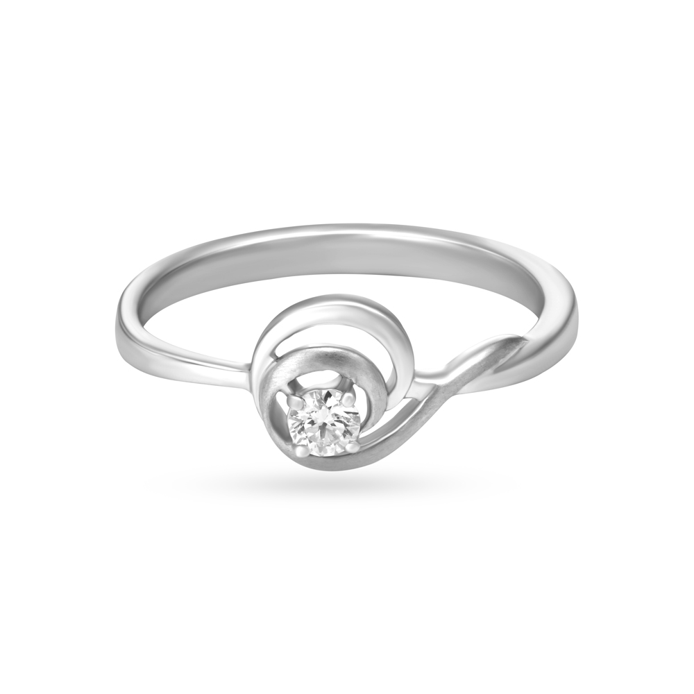 Oval White Platinum Finger Ring
