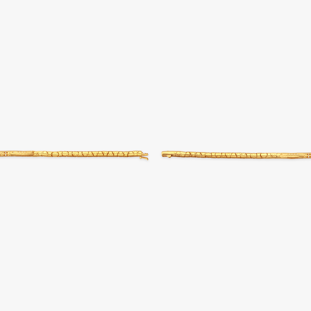 Textured Tubular Gold Bracelet for Men,,hi-res image number null