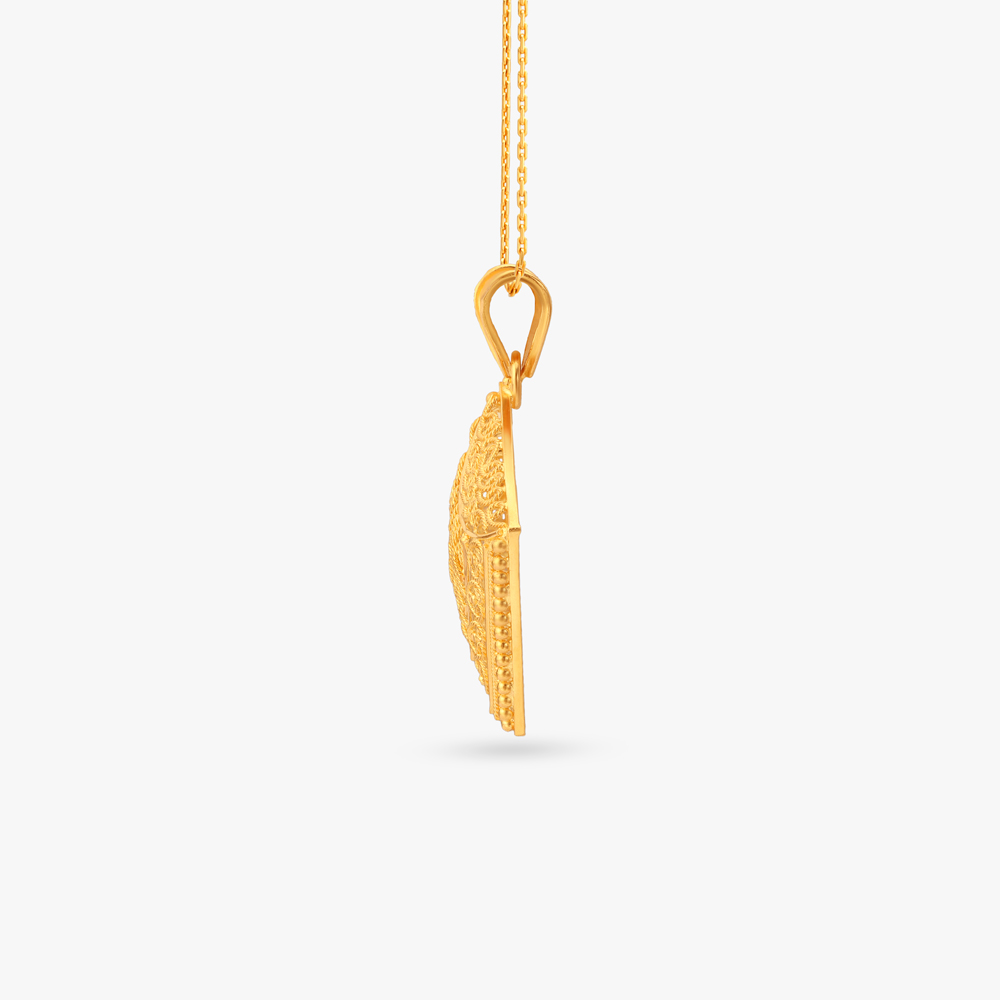 Heritage Lattice Gold Pendant and Earrings Set,,hi-res image number null