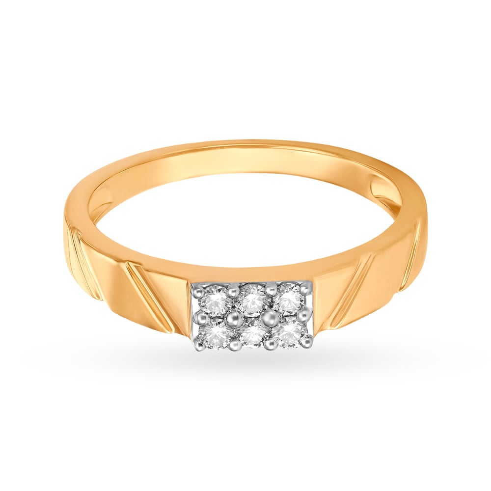 Charming Gold and Diamond Finger Ring for Men,,hi-res image number null