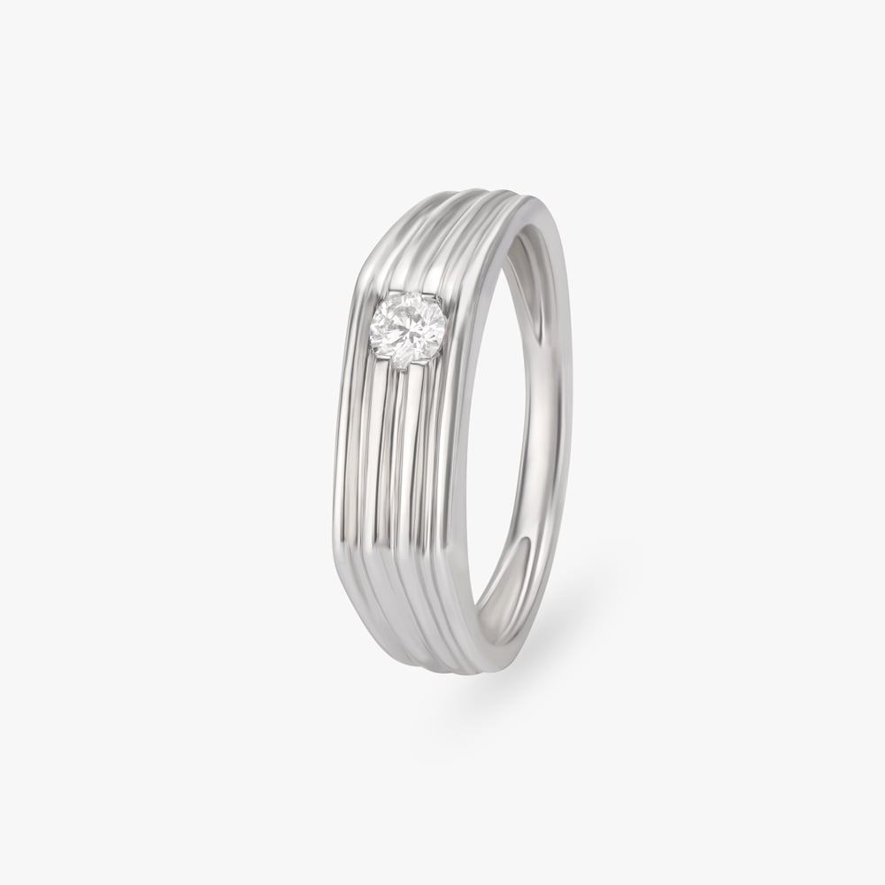 Vogueish Charm Platinum Ring For Men