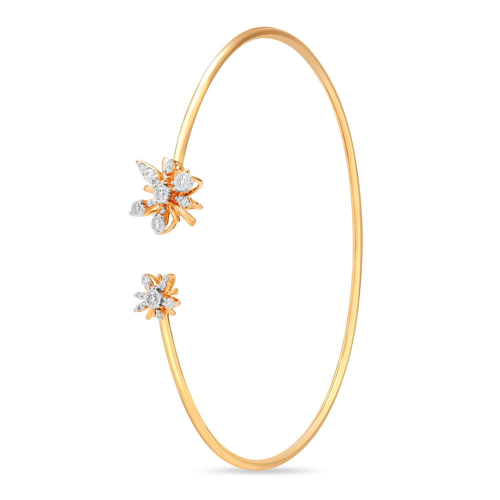 14kt Yellow Gold Blooming Diamond Bangle,,hi-res image number null