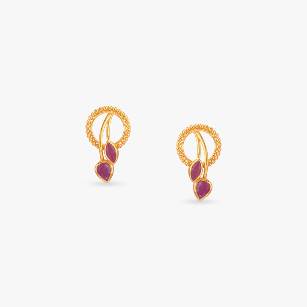 Curvy Chic Ruby Stud Earrings,,hi-res image number null