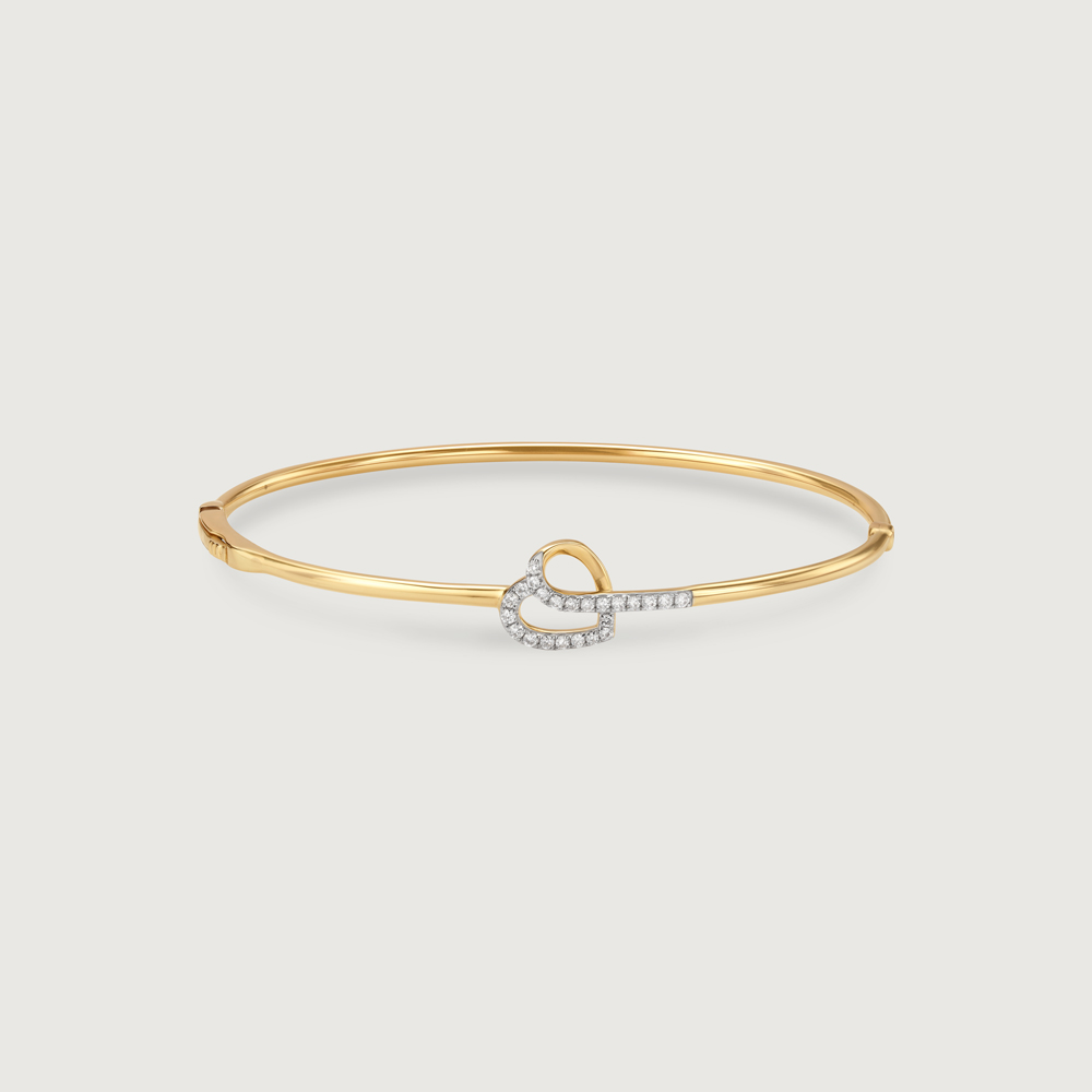 Love Story Diamond & Gold Bangle,,hi-res image number null