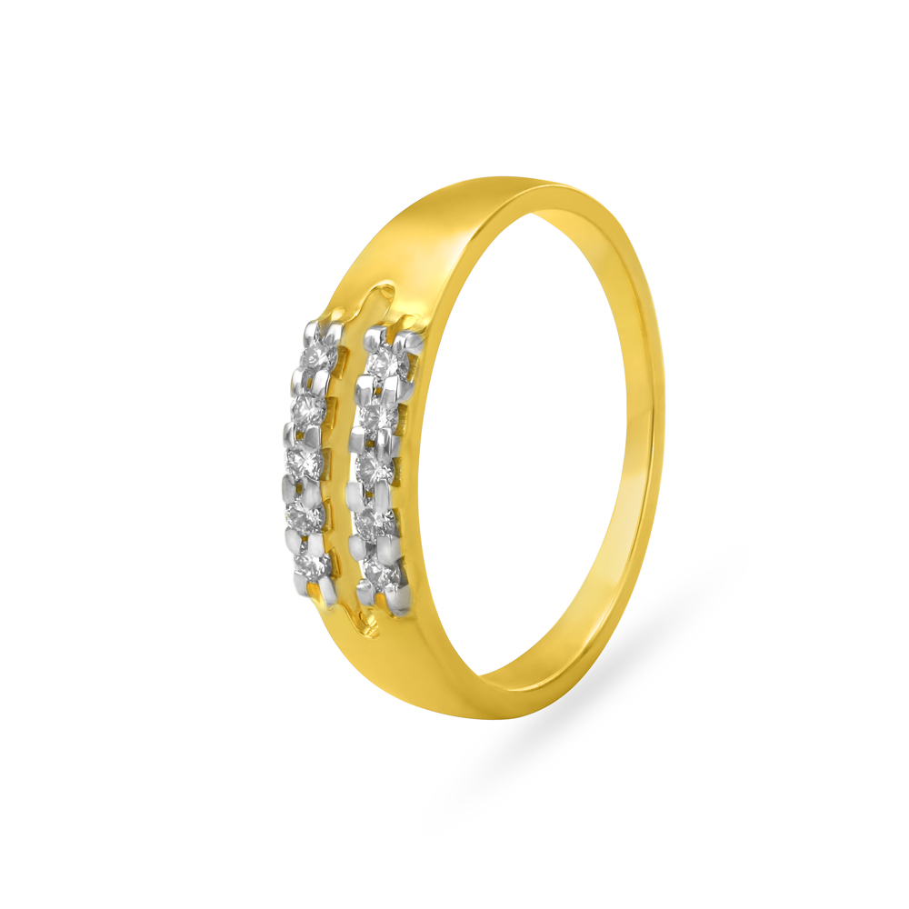 Dual Line Band Style Diamond Finger Ring,,hi-res image number null