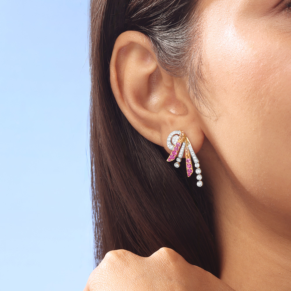 Radiant Aurora Diamond Drop Earrings,,hi-res image number null