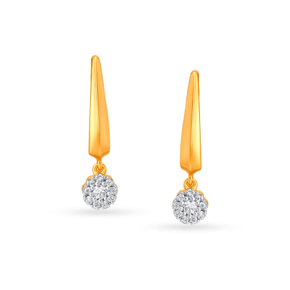 

Dainty Diamond and Gold Drop Earrings