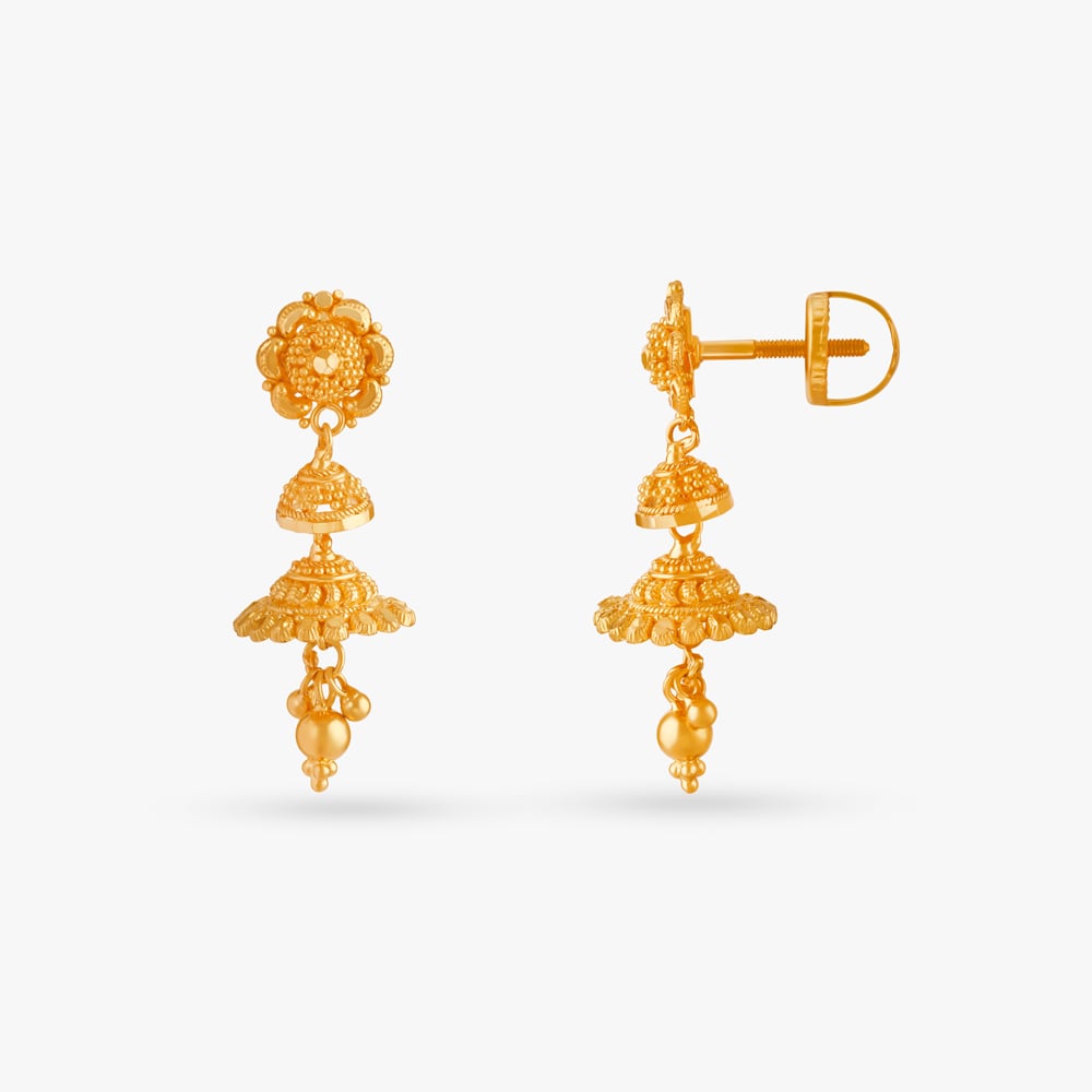 Floral Gleam Jhumkas,,hi-res image number null