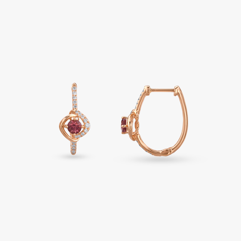 Cupid's Delight Diamond Hoop Earrings,,hi-res image number null