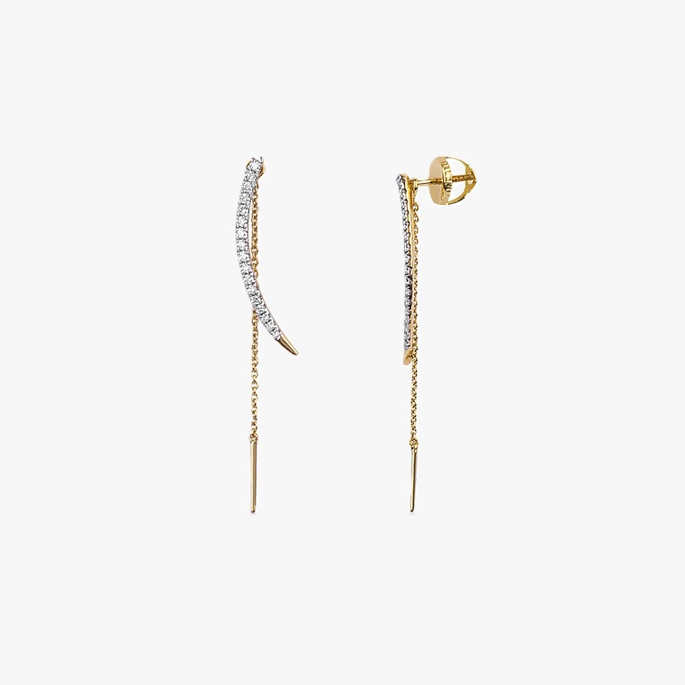 Lunar Trail Diamond Drop Earrings,,hi-res image number null