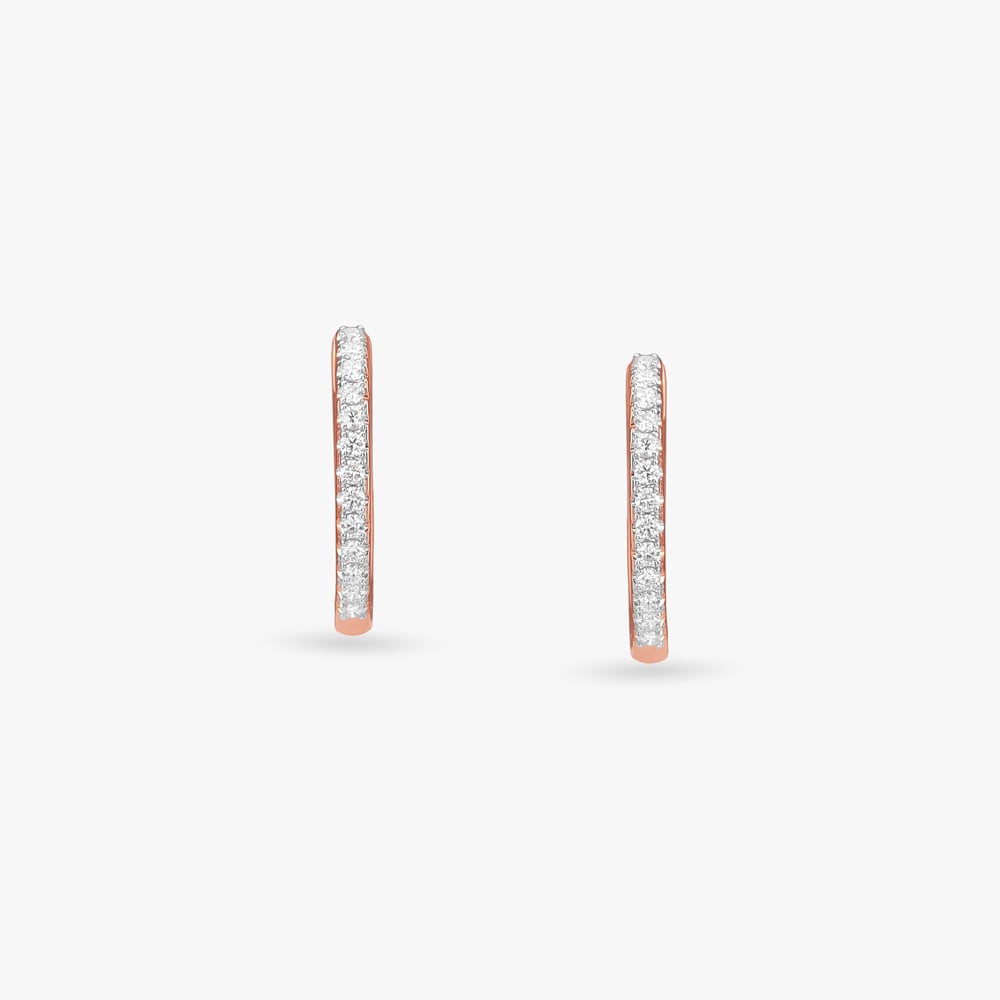 Polished Arc Diamond Hoop Earrings,,hi-res image number null