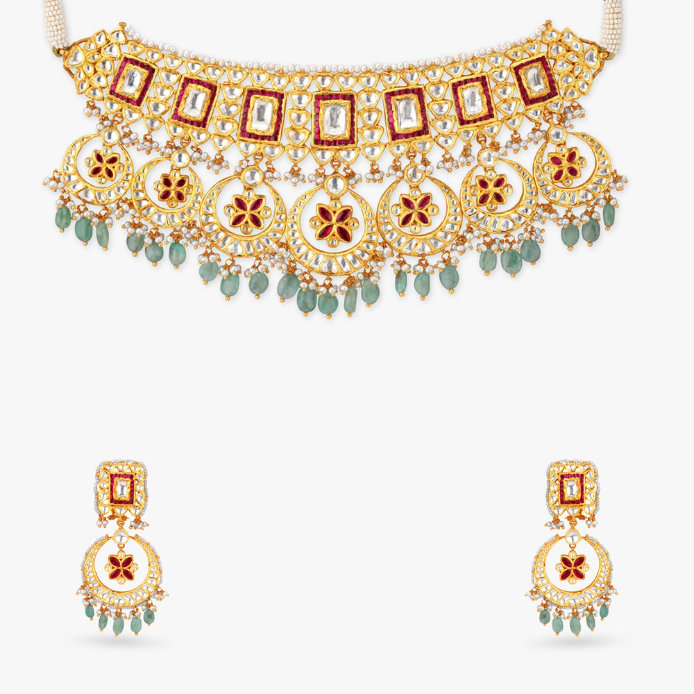 Mint Medallion Gold Necklace Set,,hi-res image number null