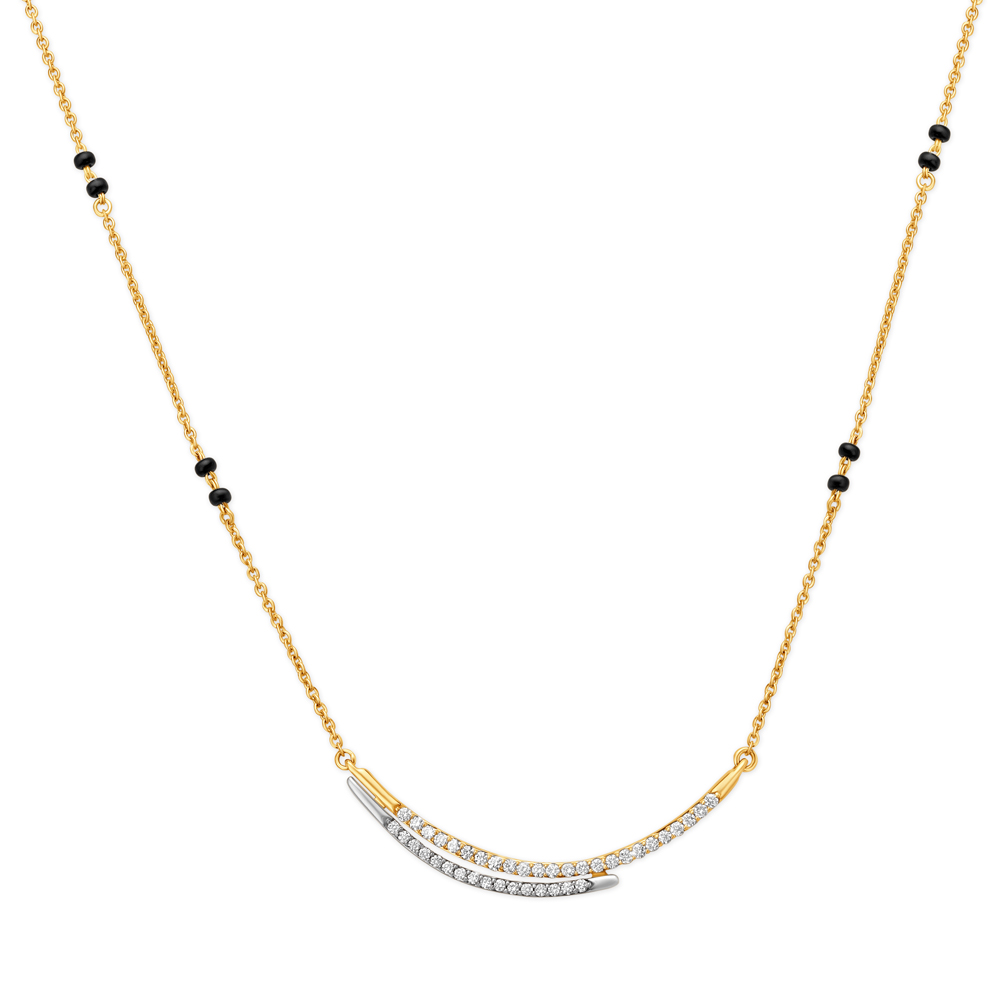 Modern Dual Tone Sleek Diamond Mangalsutra,,hi-res image number null