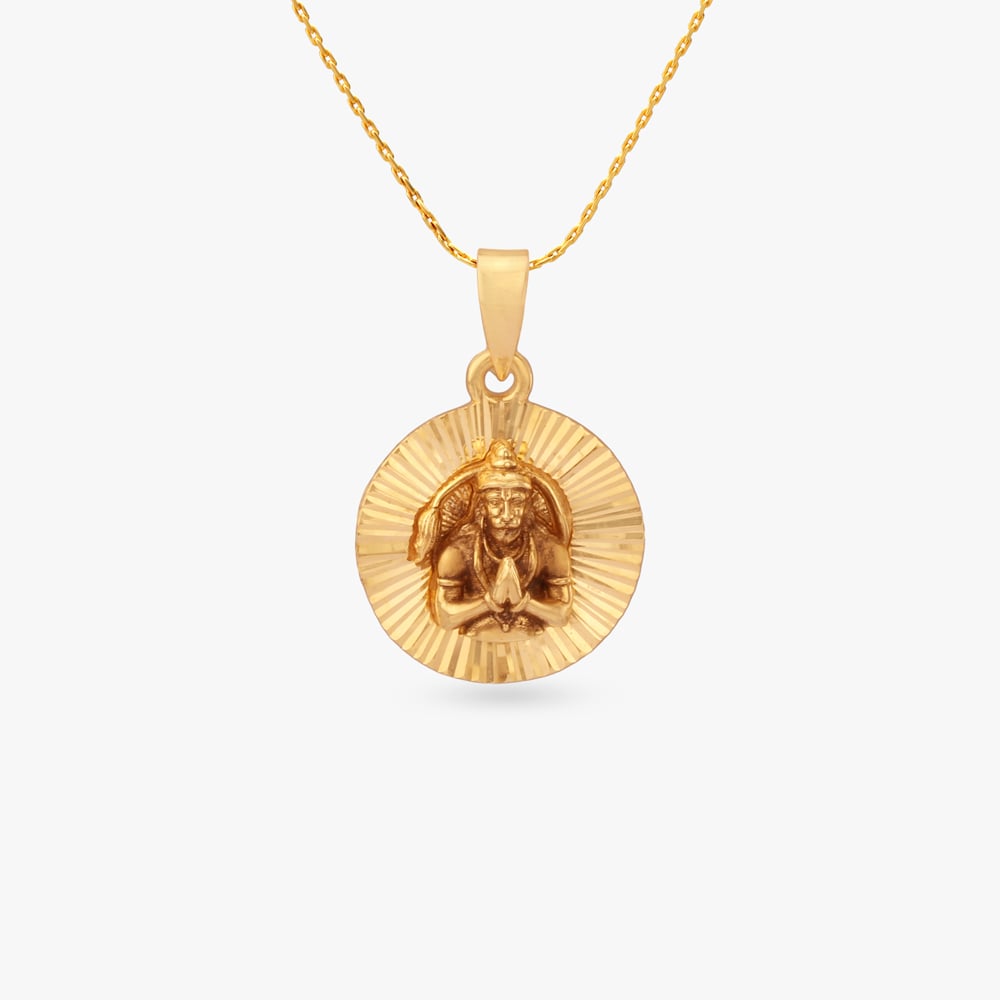 Hanuman Aura Gold Pendant for Men,,hi-res image number null
