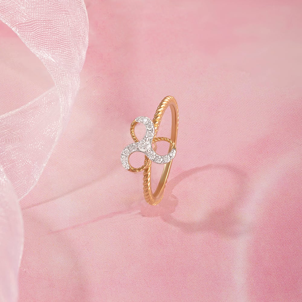 Interconnected Elegance Gold & Diamond Finger Ring,,hi-res image number null