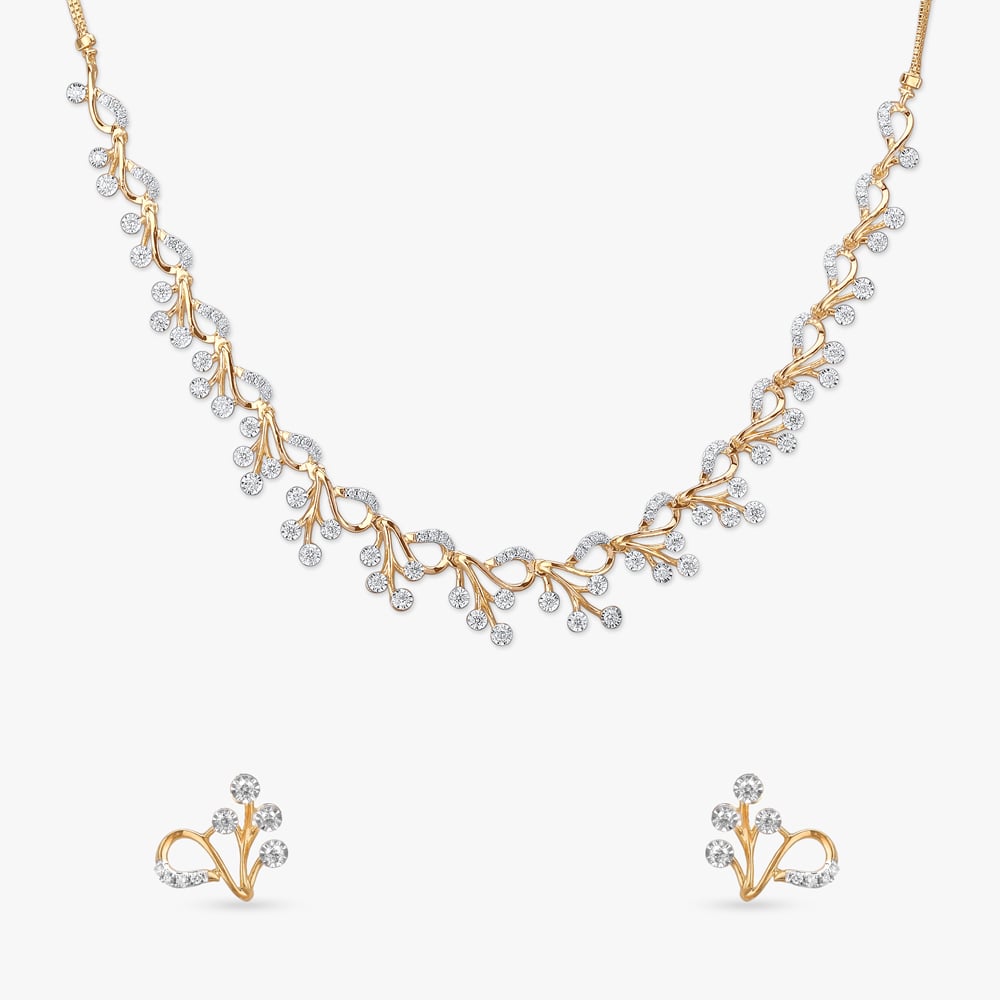 Daisy Delight Diamond Necklace Set,,hi-res image number null