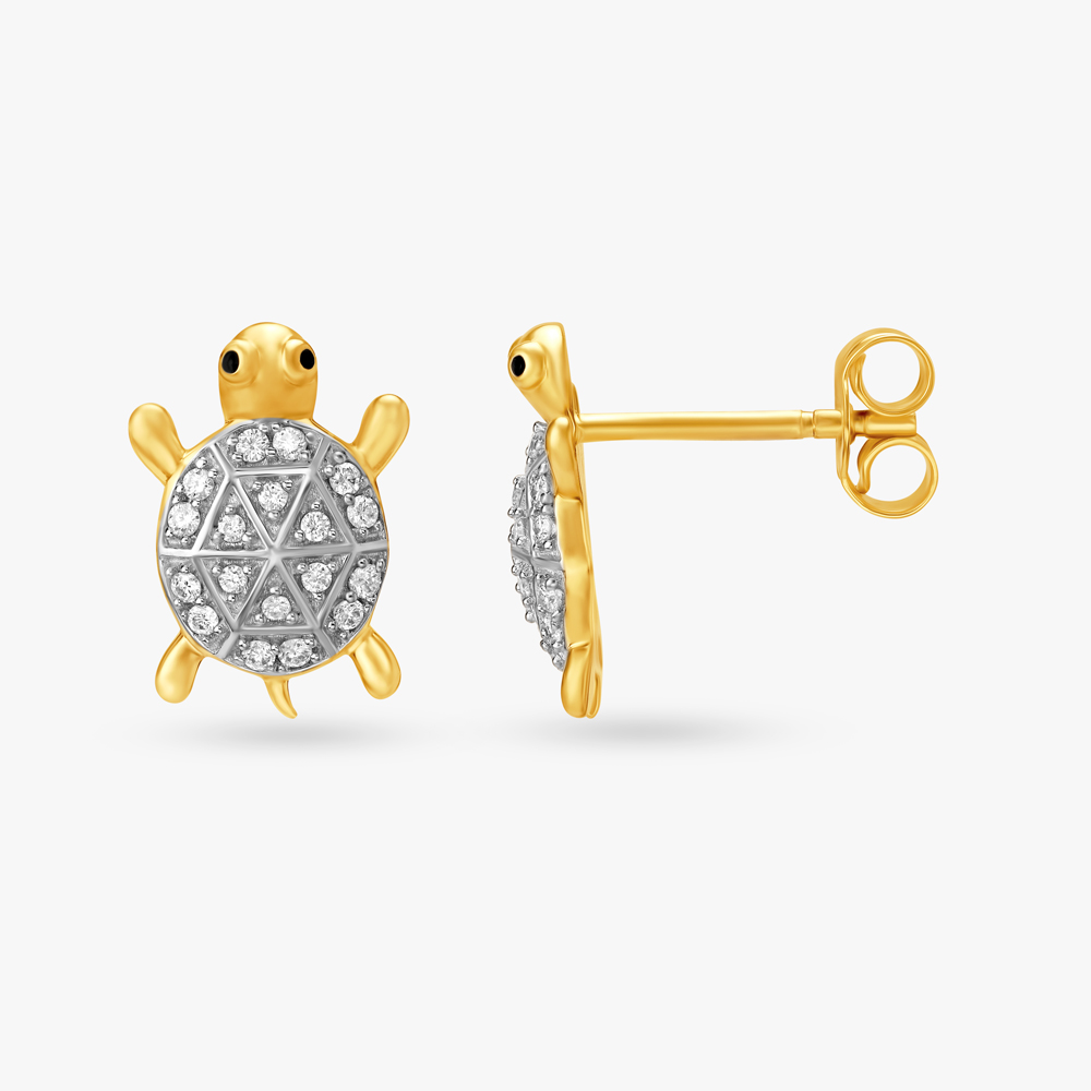 Lovely Turtles Diamond Stud Earrings for Kids,,hi-res image number null