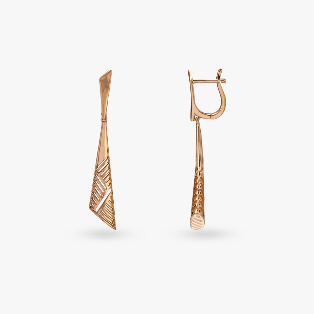 Geometric Flair Gold Hoop Earrings,,hi-res image number null