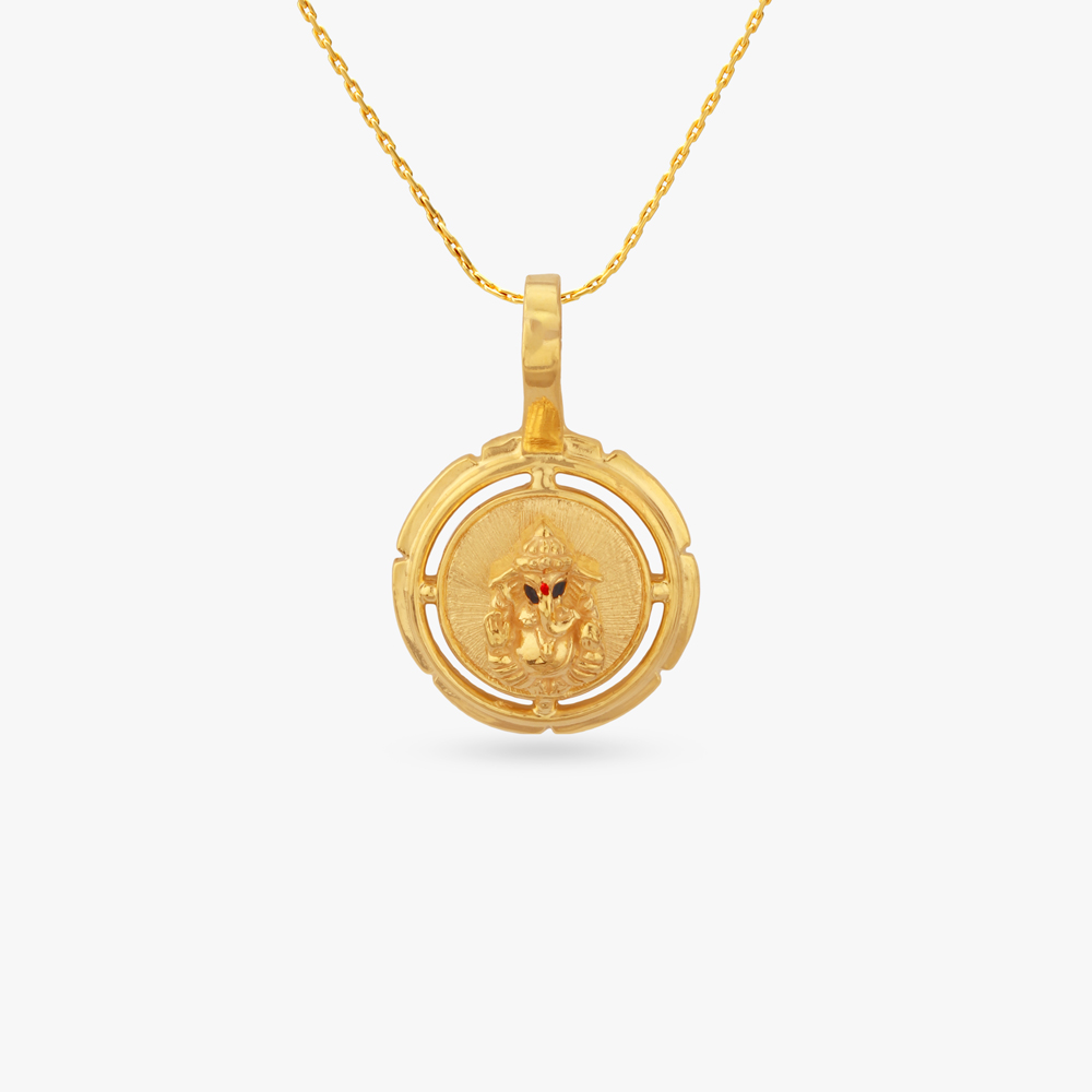 Ganesh Aura Gold Pendant,,hi-res image number null