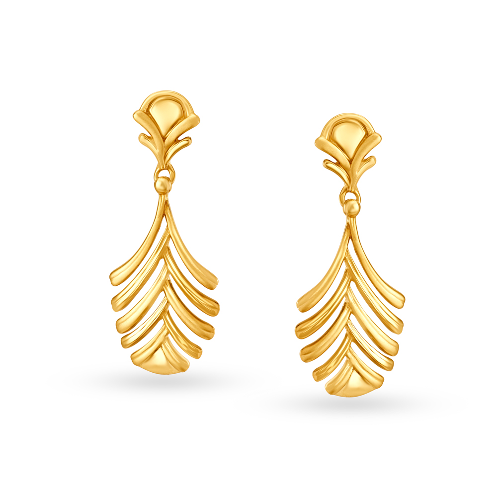 Fern Gold Drop Earrings,,hi-res image number null