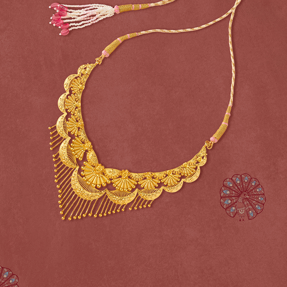 Plume Frame Gold Necklace Set,,hi-res image number null