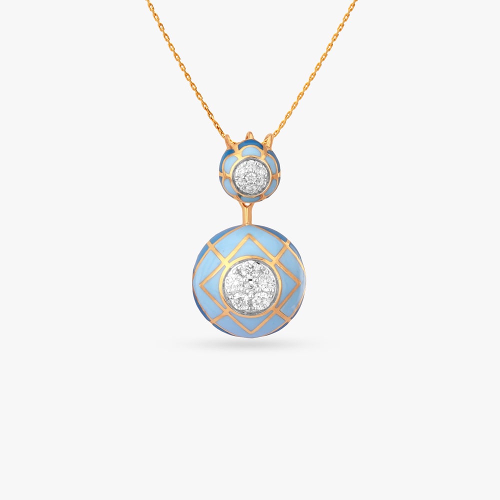 Azure Orbit Diamond Pendant,,hi-res image number null