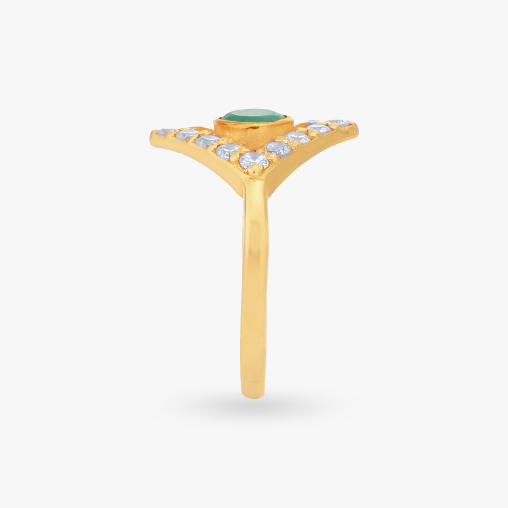 Artistic Rhombus Gold Finger Ring,,hi-res image number null