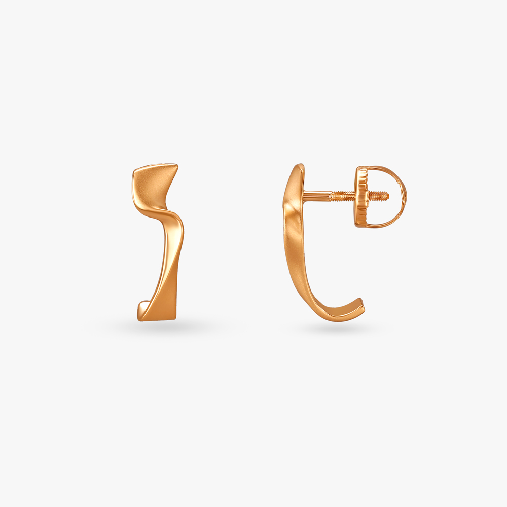 

Sculptural Flow Gold Stud Earrings