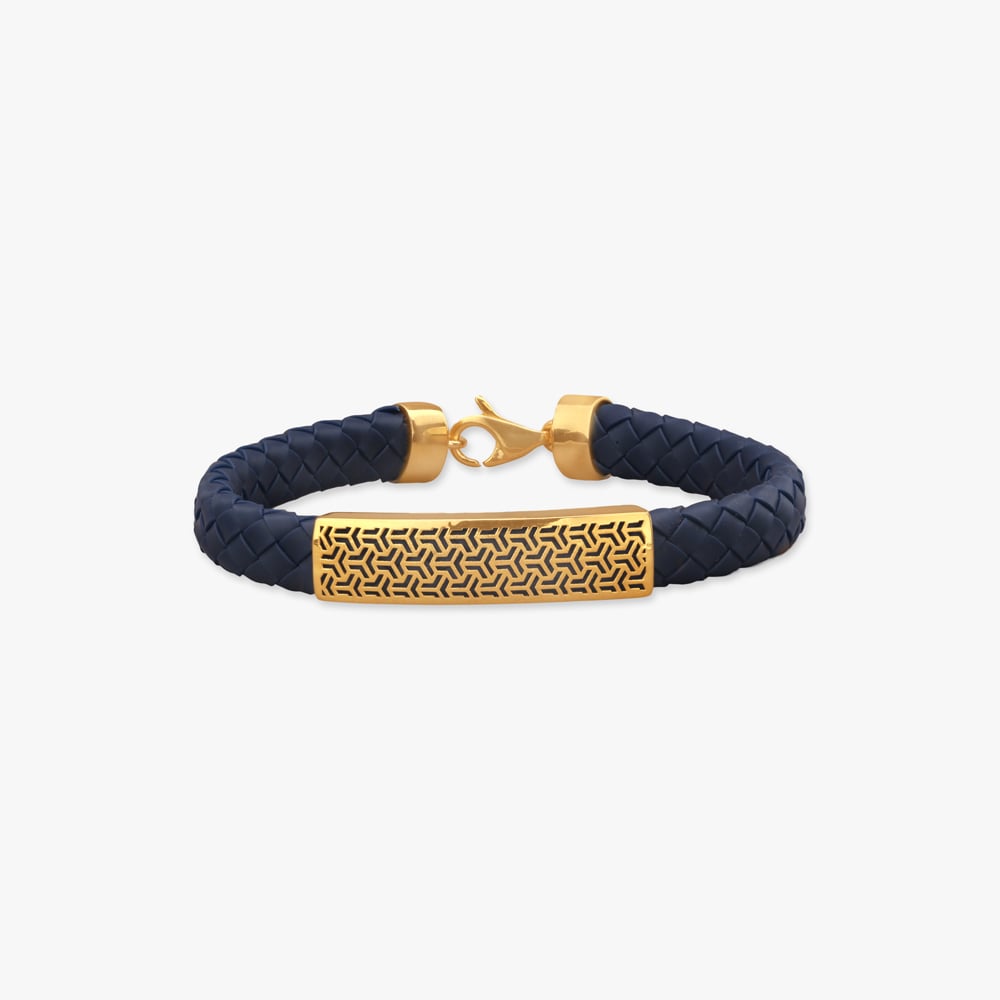 

Geometric Weave Gold Bracelet for Men