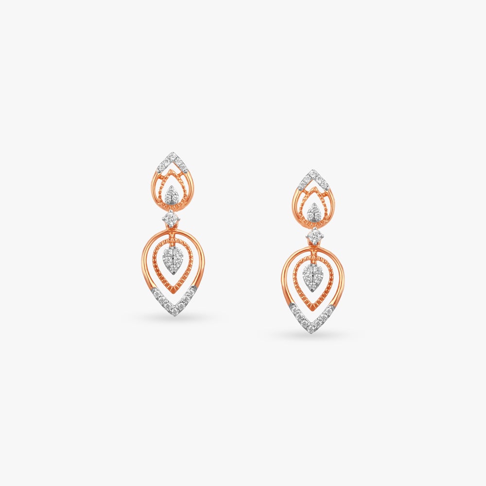 Droplet Glimmer Diamond Drop Earrings,,hi-res image number null