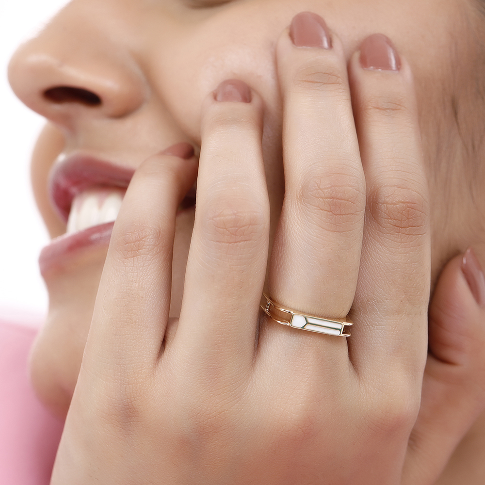 14KT Yellow Gold Bold Boxy Ring,,hi-res image number null