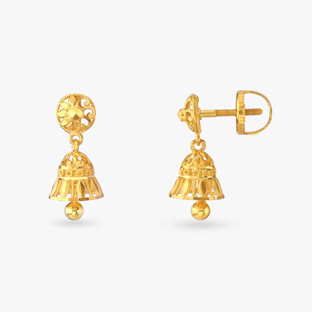 Graceful Filigree Jhumkas,,hi-res image number null
