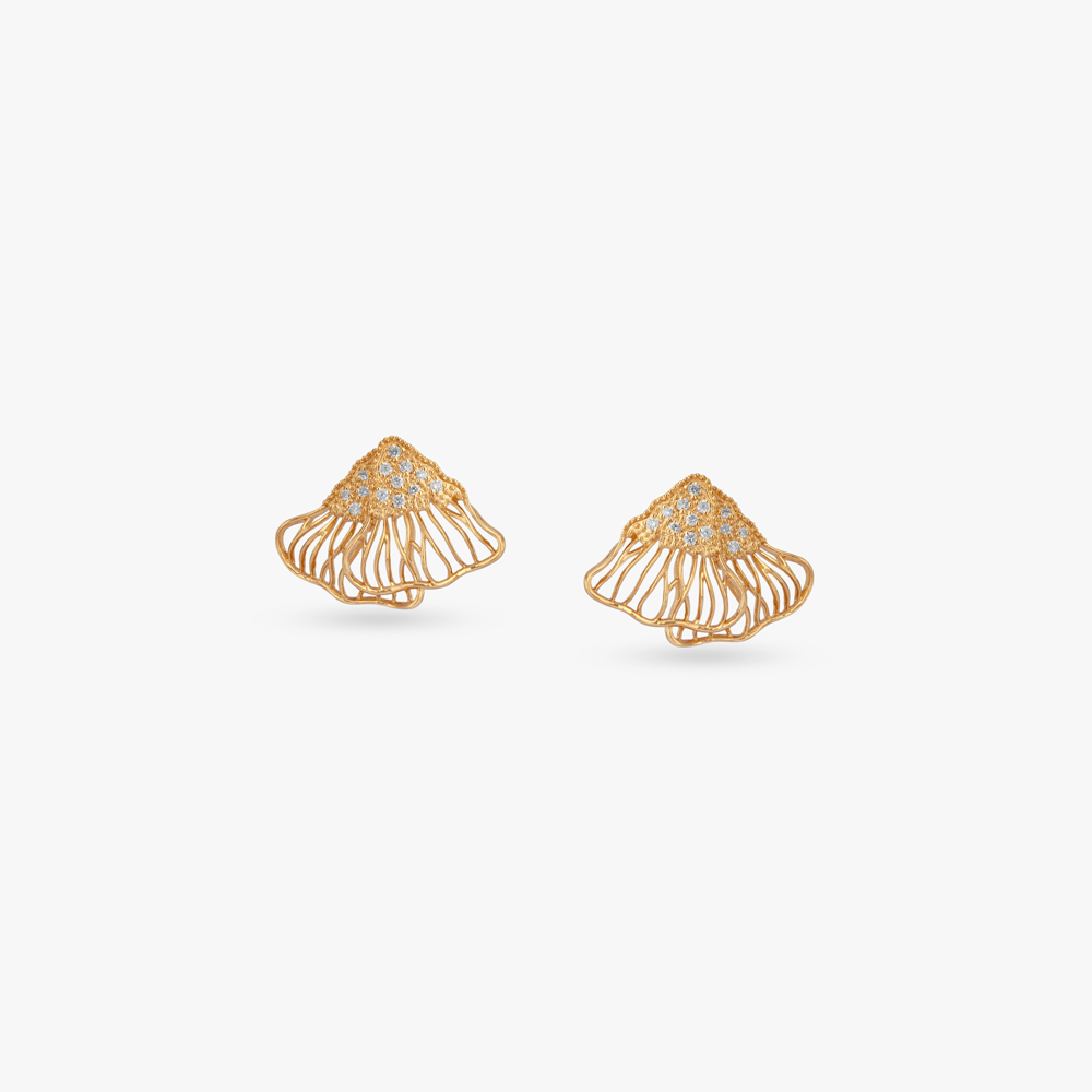 Ripple Crest Diamond Stud Earrings,,hi-res image number null
