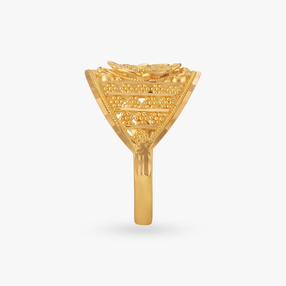 Floral Gold Finger Ring,,hi-res image number null