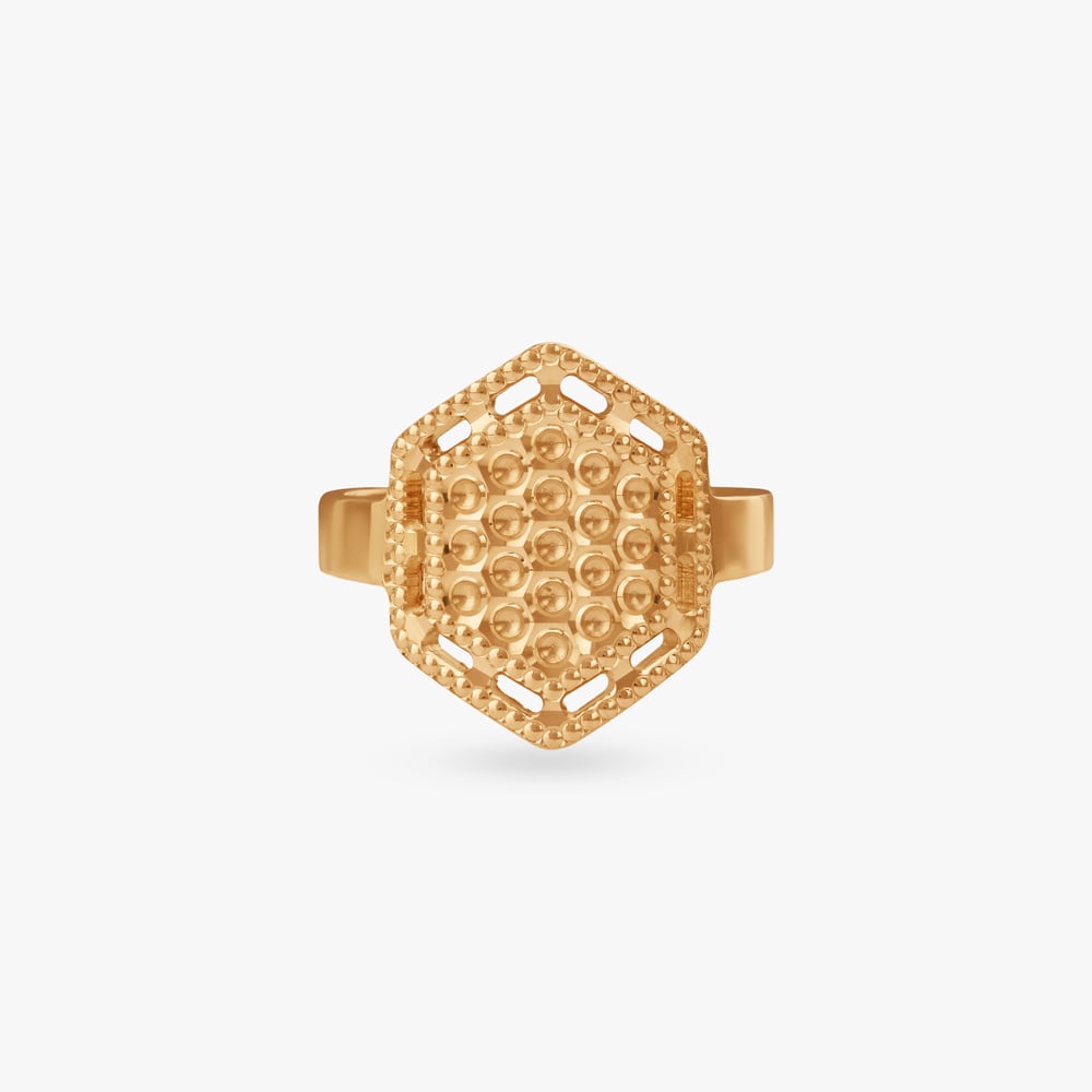 Embossed Grace Gold Ring,,hi-res image number null