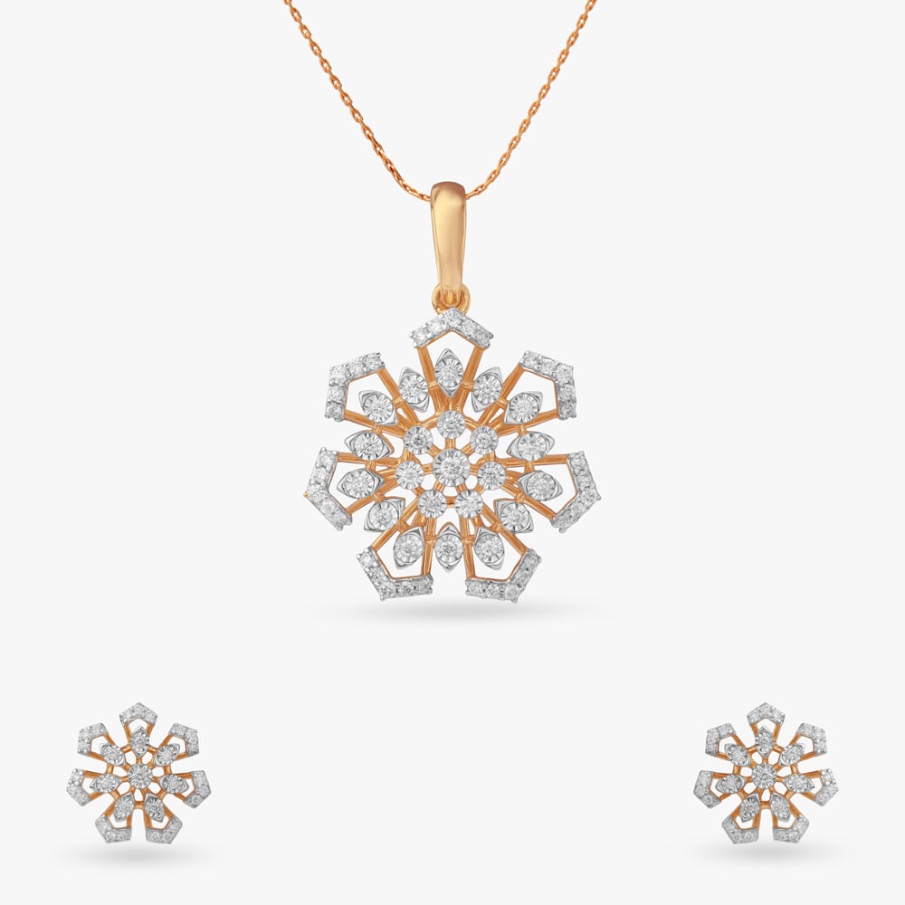 Snowflake Diamond Pendant Set,,hi-res image number null
