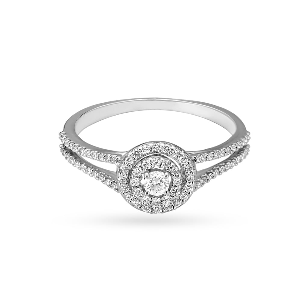 Transcendent White Gold and Diamond Finger Ring,,hi-res image number null
