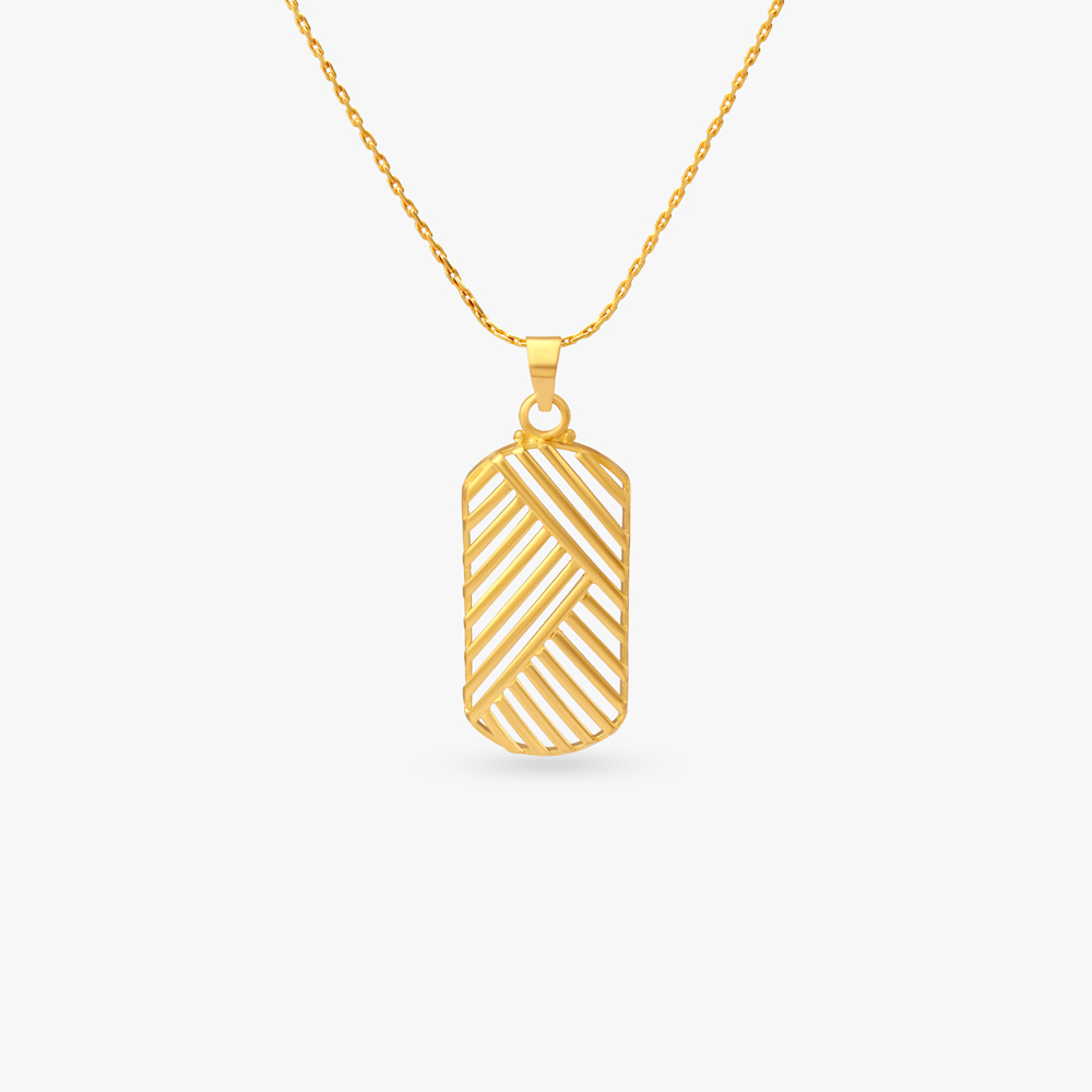 Linear Edge Gold Pendant for Men,,hi-res image number null