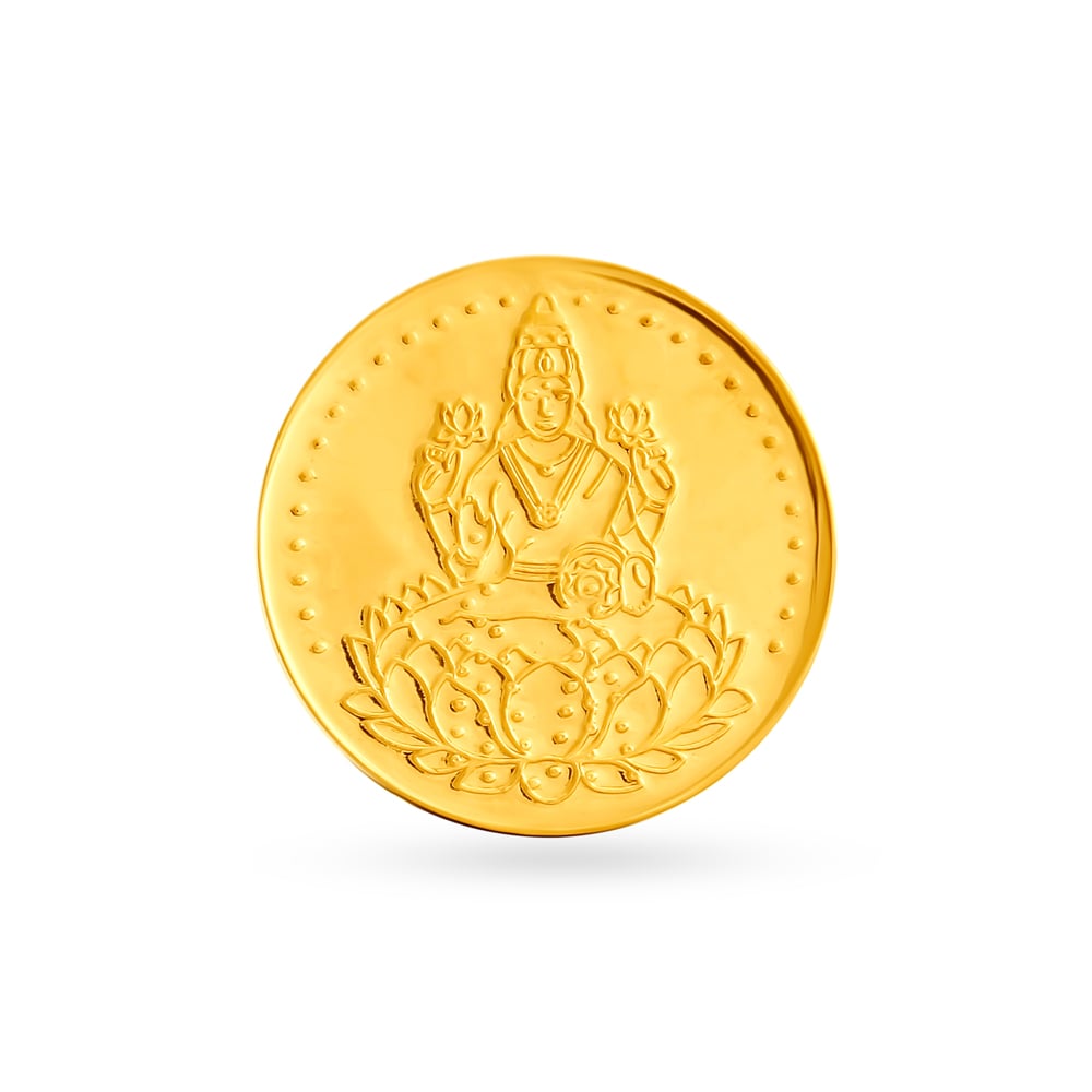 1 gram 24 Karat Gold Coin with Lakshmi Motif