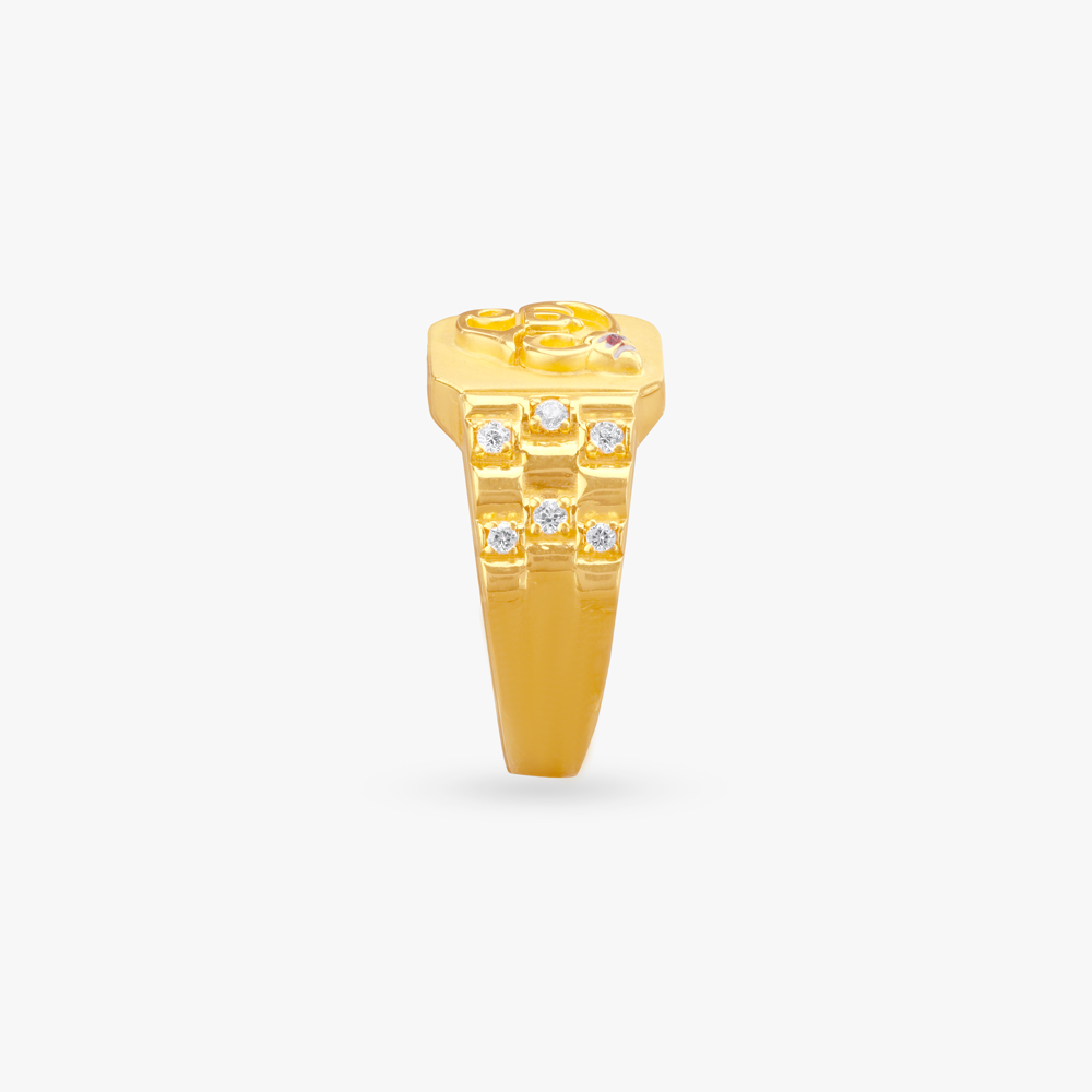 Trishul Radiance Gold Ring For Men,,hi-res image number null