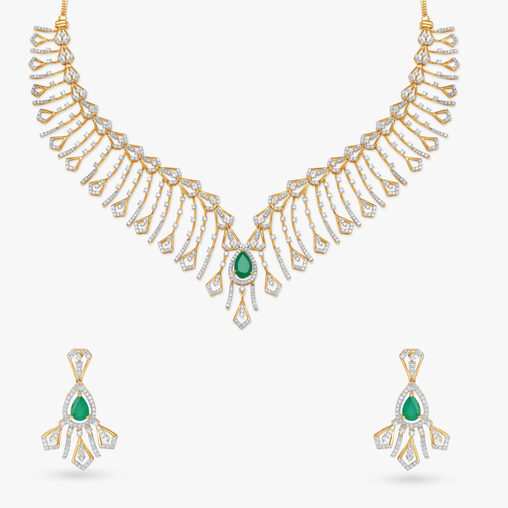 Dewy Droplets Natural diamond Necklace Set,,hi-res image number null