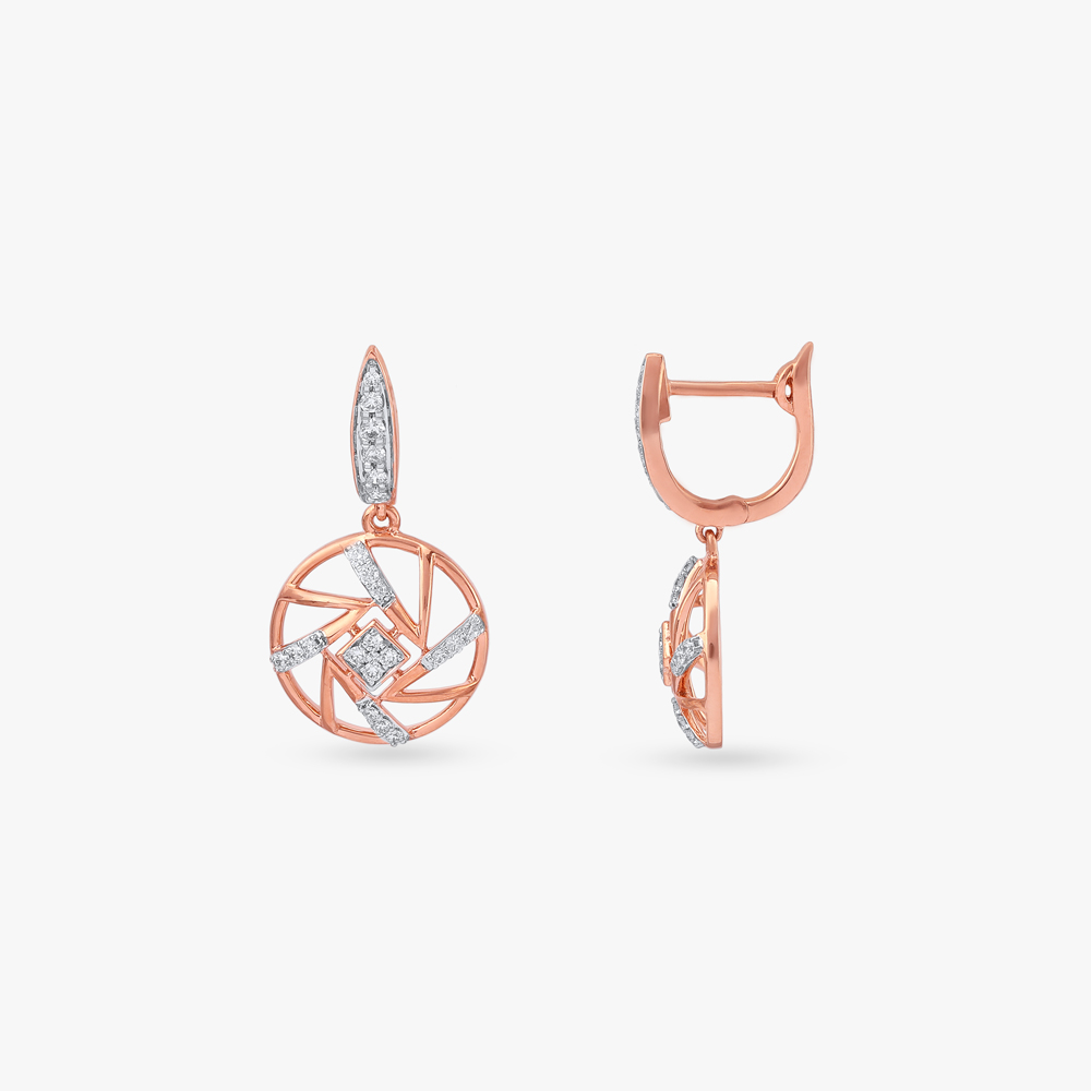 Glam Swirl Diamond Drop Earrings,,hi-res image number null