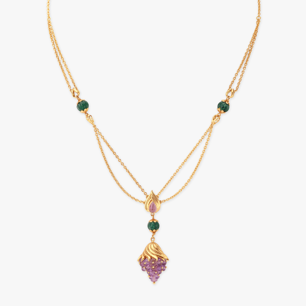 Berry Cluster Gold Pendant with Chain,,hi-res image number null