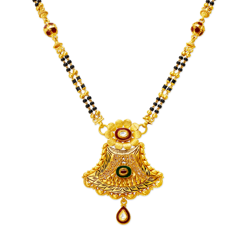 Floral Traditional Gold Mangalsutra,,hi-res image number null